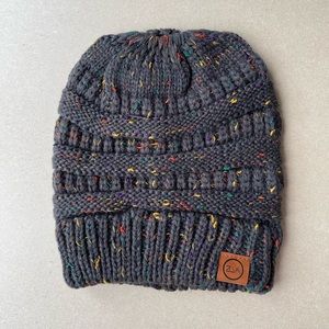 NEW ZLVA dark silver ponytail beanie